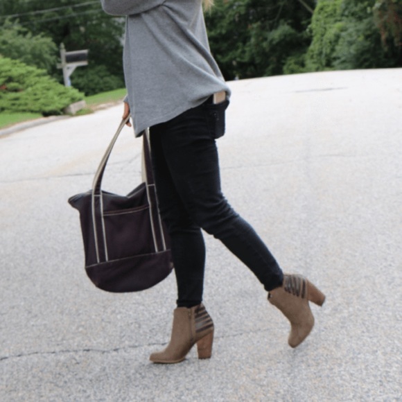 Taupe Woven Lace Back Chic Ankle Booties - Picture 2 of 6